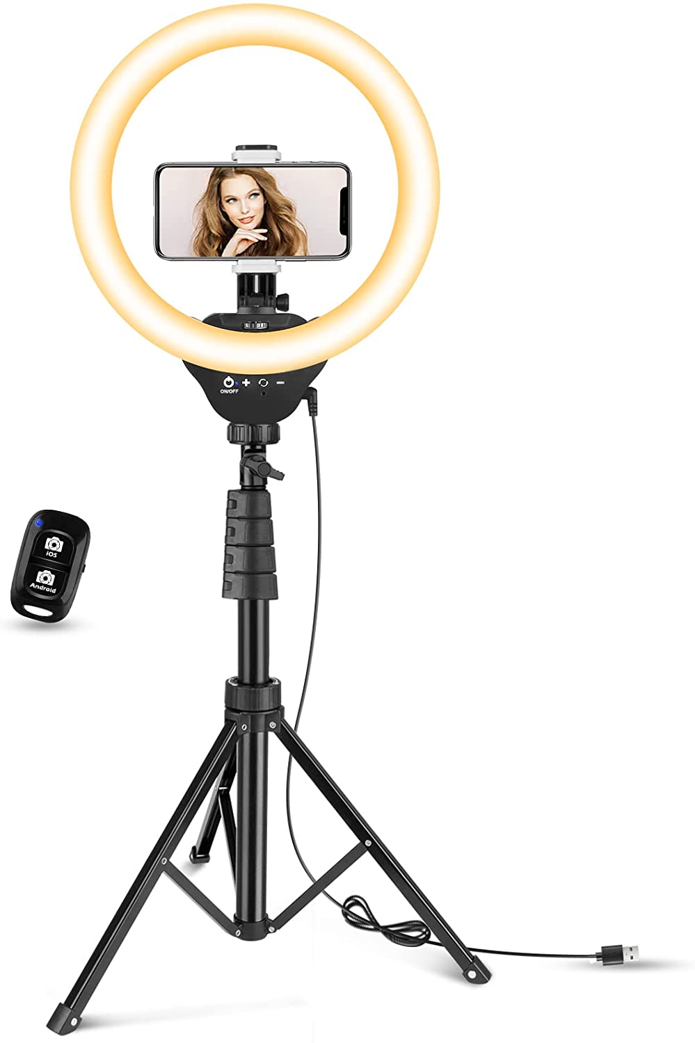 12” LED Ring Light with Stand and Phone Holder, Aureday 3000K-6000K Dimmable Selfie Ringlight for YouTube Video/Live Stream/Makeup