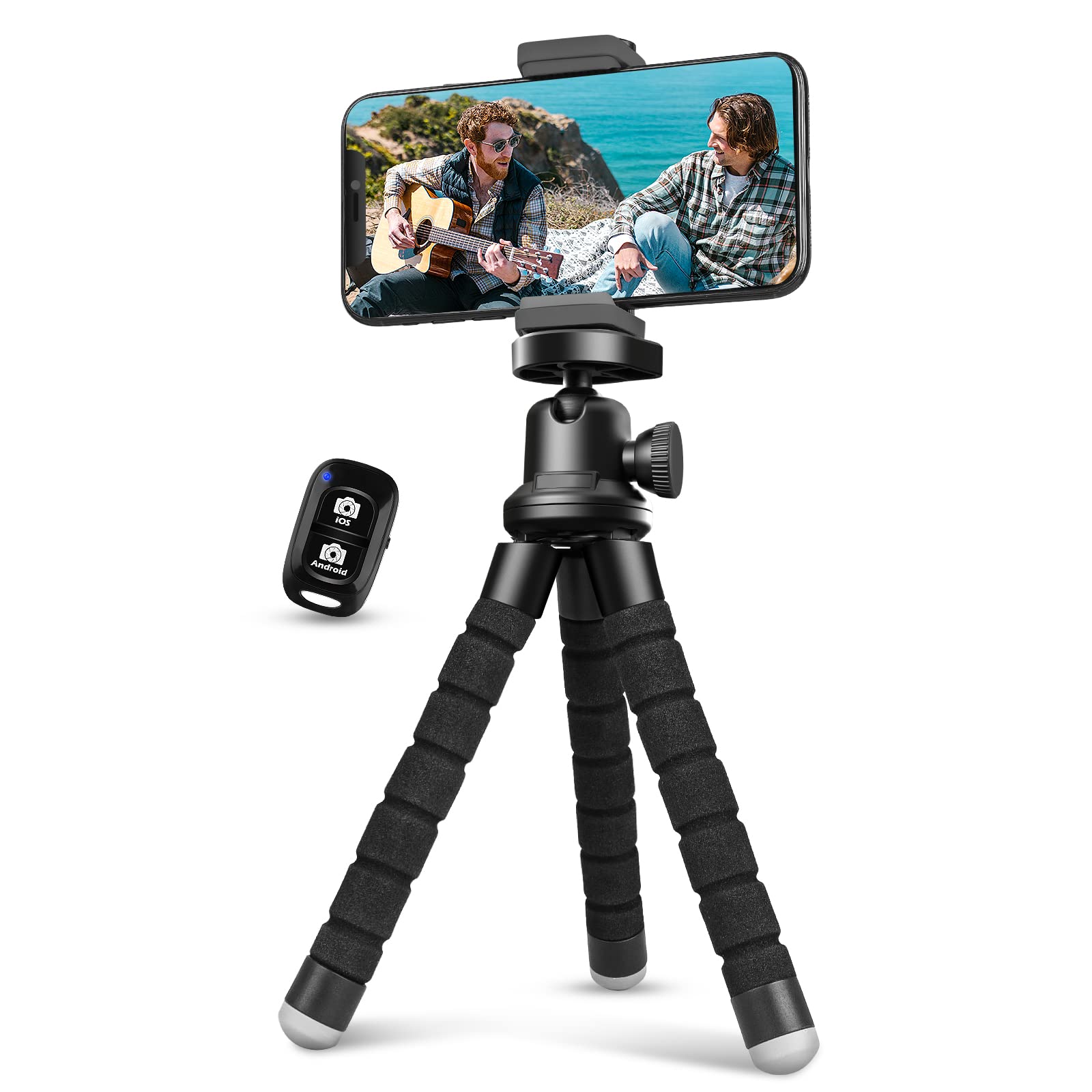 Aureday Phone Tripod, Flexible Small Tripod for iPhone and Android Cell Phone 