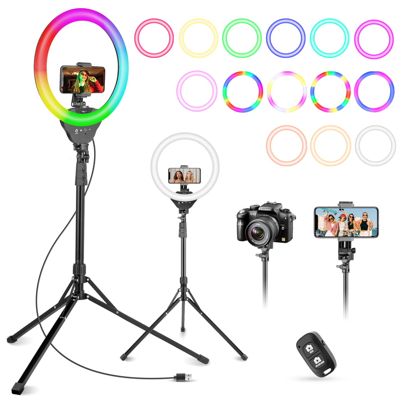 15 Color RGB Ring Light with 62